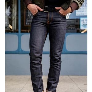 NUDIE Jeans Co Grim Tim Jean Dry Navy Wash 33 X 34